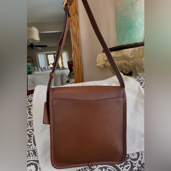 COACH DARK SADDLE 1941 TURNLOCK FLAP / COMPACT POUCH BAG - Picture 6 of 16